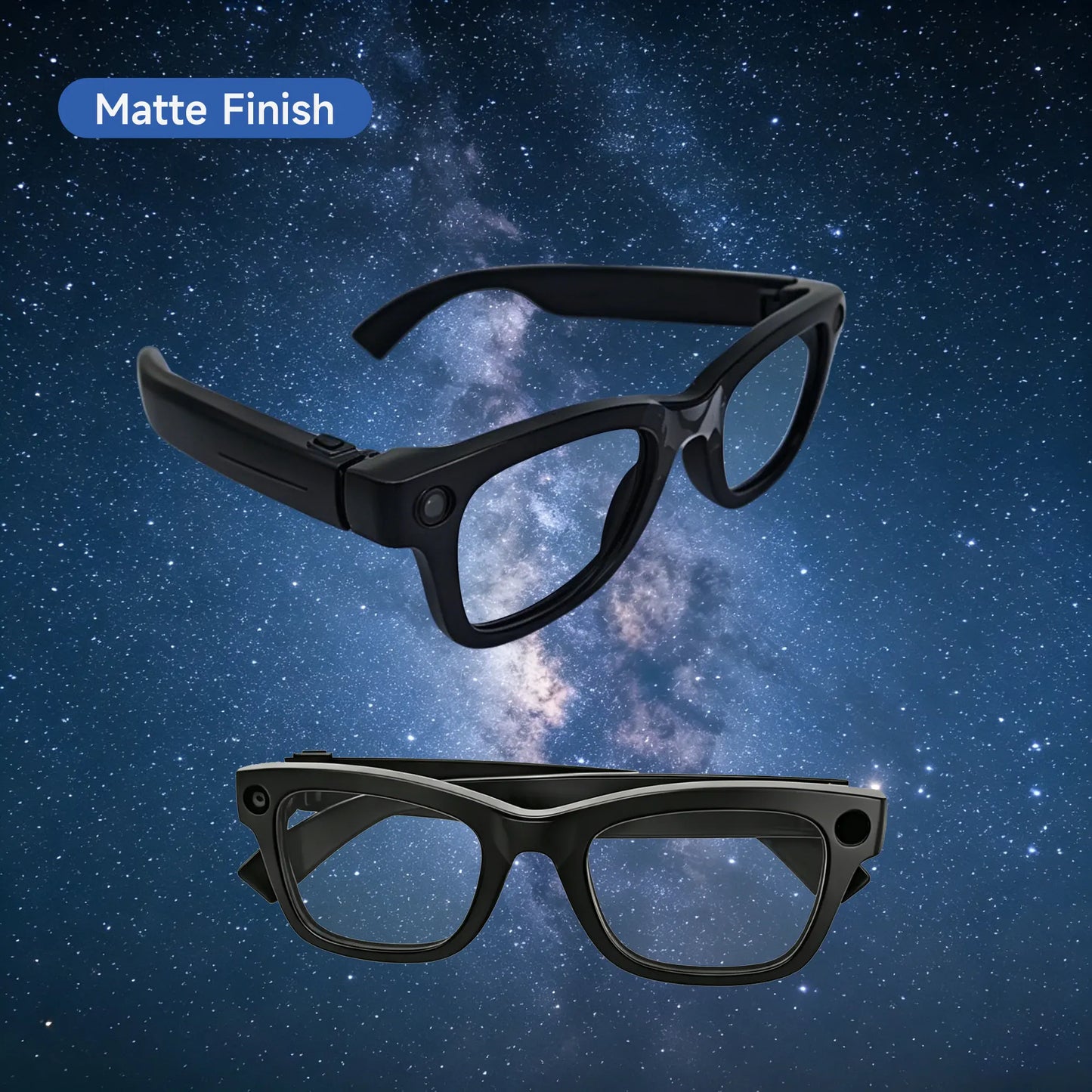 JEYUIN Smart Camera Glasses with Bluetooth Audio, Hands-Free Photo and Video Capture Wearable for Travel, Outdoor and Daily Use, Includes Translation Feature Support, Compatible with Iphone & Android
