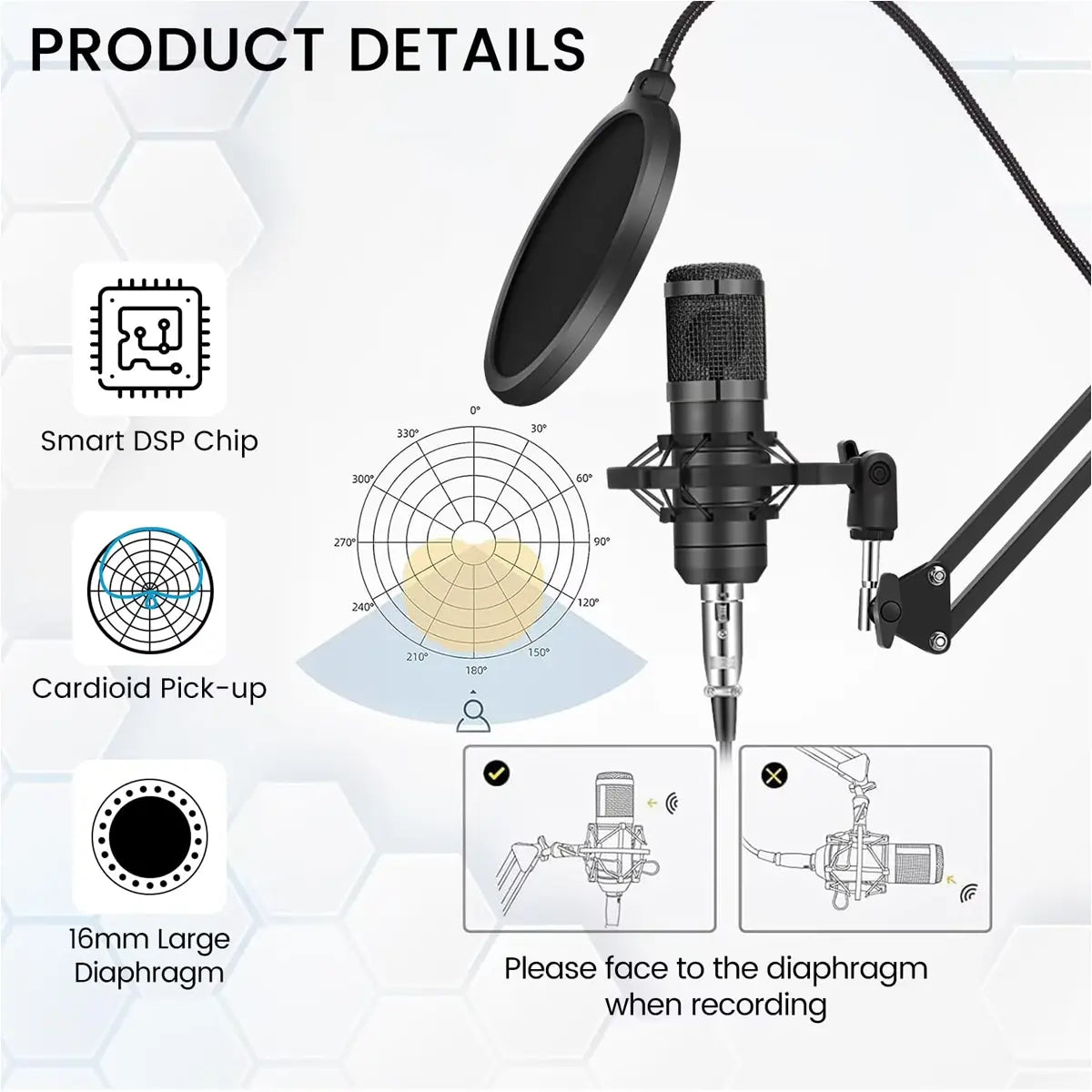 Zealsound Podcast Equipment Bundle, BM800 Podcast Microphone Bundle with V8S Voice Changer, Condenser Microphone Recording Studio Package for Podcasting Live Streaming Singing PC Mobile Tiktok Youtube