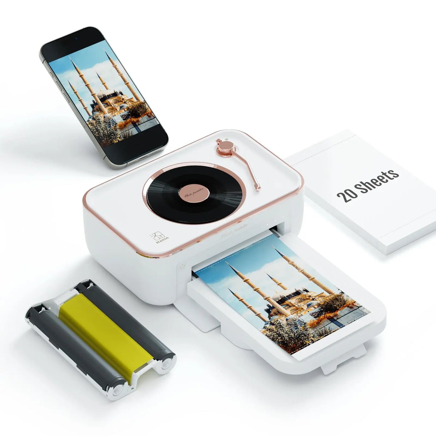 4X6 Photo Printer, Wireless Wifi Portable Printing, Includes 20 Sheets & 1 Ribbon, Compatible with Iphone & Android,Giftedinlove,Best Gift for Mom Birthday