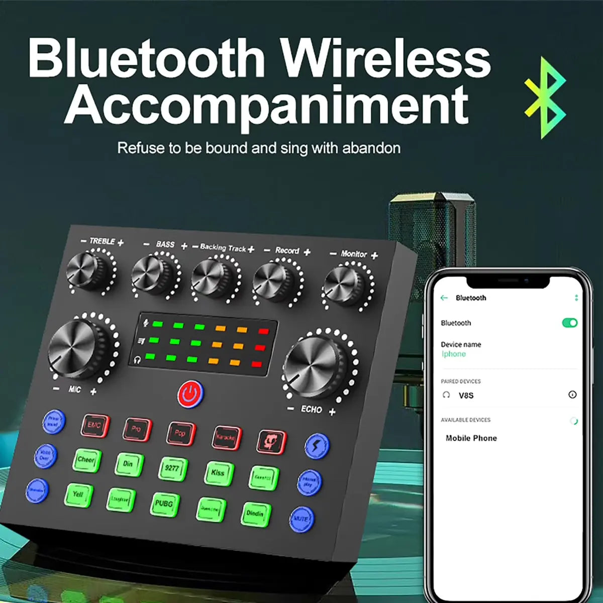 Zealsound Podcast Equipment Bundle, BM800 Podcast Microphone Bundle with V8S Voice Changer, Condenser Microphone Recording Studio Package for Podcasting Live Streaming Singing PC Mobile Tiktok Youtube
