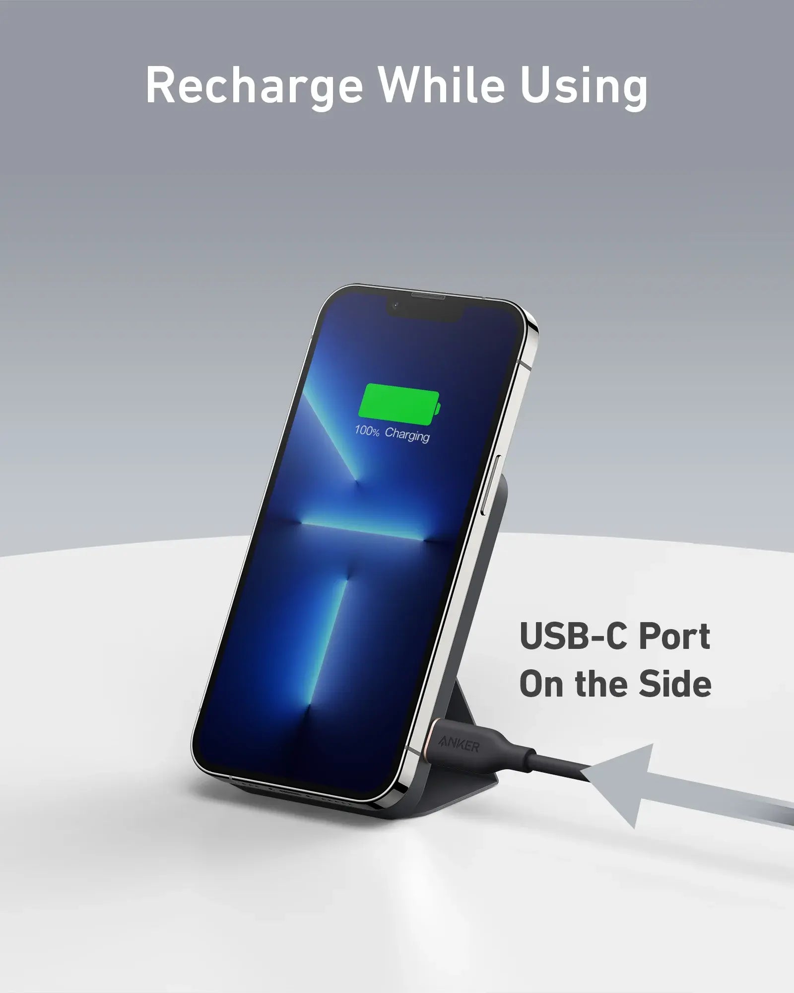 Anker 5,000mAh Magnetic Power Bank - Wireless Portable Charger with Foldable Stand and Side USB-C Port, Compatible with iPhone 17/16/15/14/13