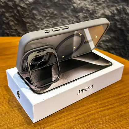 For Iphone 17 Pro Max 16 15 14 plus 13 Pro 12 11 Pro Max Magnetic Case,Compatible with Magsafe,Built-In Stand & Camera Lens Protector,Military-Grade Drop Shockproof Clear Acrylic Protective Phone Cover