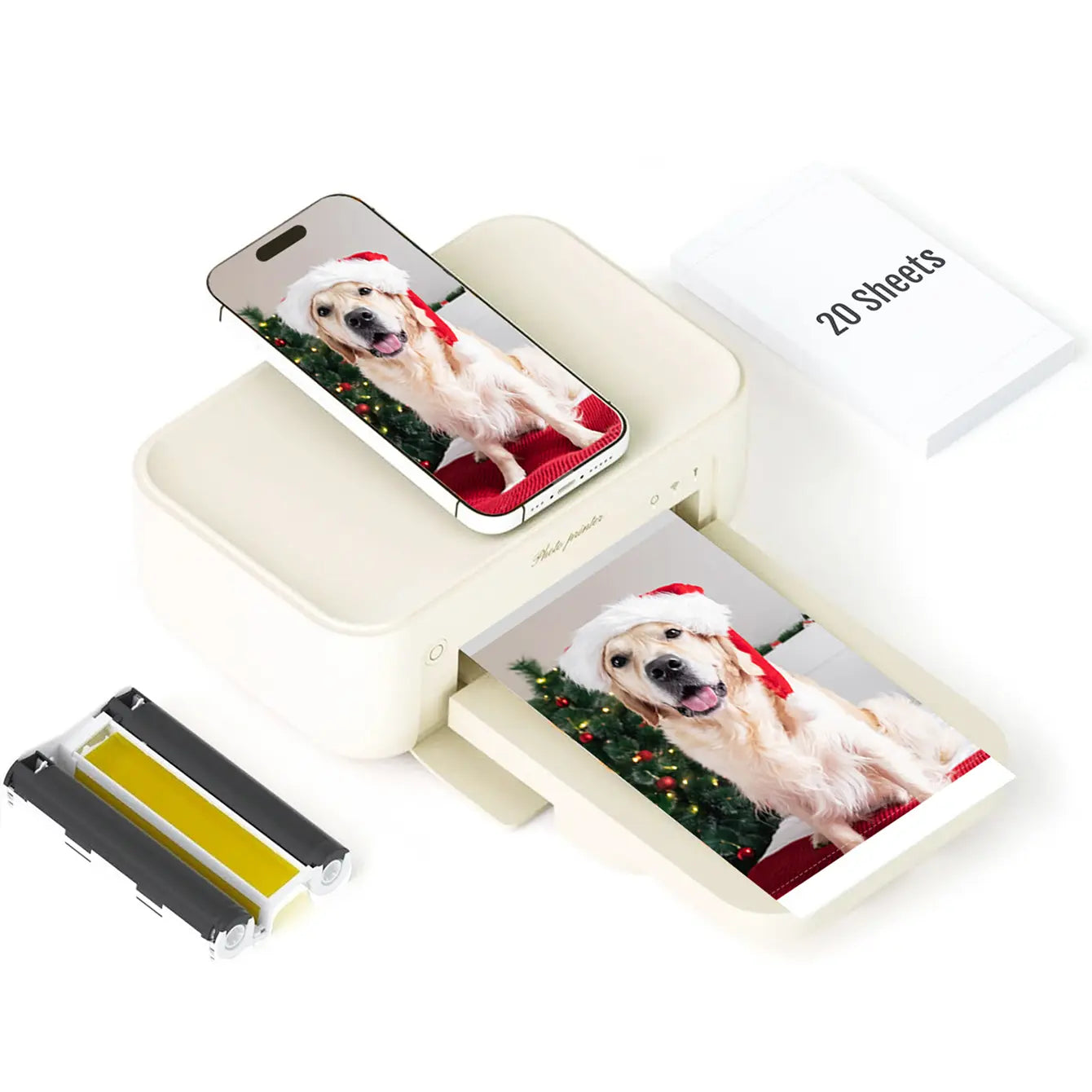 4X6 Photo Printer, Wireless Wifi Portable Printing, Includes 20 Sheets & 1 Ribbon, Compatible with Iphone & Android,Giftedinlove,Best Gift for Mom Birthday