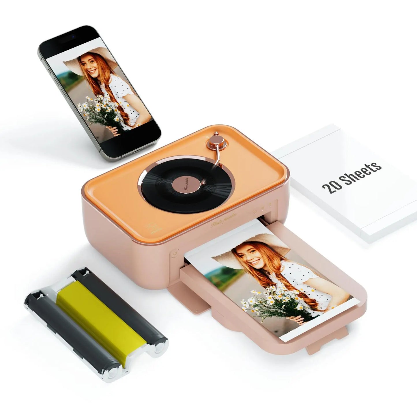 4X6 Photo Printer, Wireless Wifi Portable Printing, Includes 20 Sheets & 1 Ribbon, Compatible with Iphone & Android,Giftedinlove,Best Gift for Mom Birthday