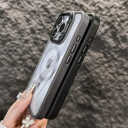 For Iphone 17 Pro Max 16 15 14 plus 13 Pro 12 11 Pro Max Magnetic Case,Compatible with Magsafe,Built-In Stand & Camera Lens Protector,Military-Grade Drop Shockproof Clear Acrylic Protective Phone Cover