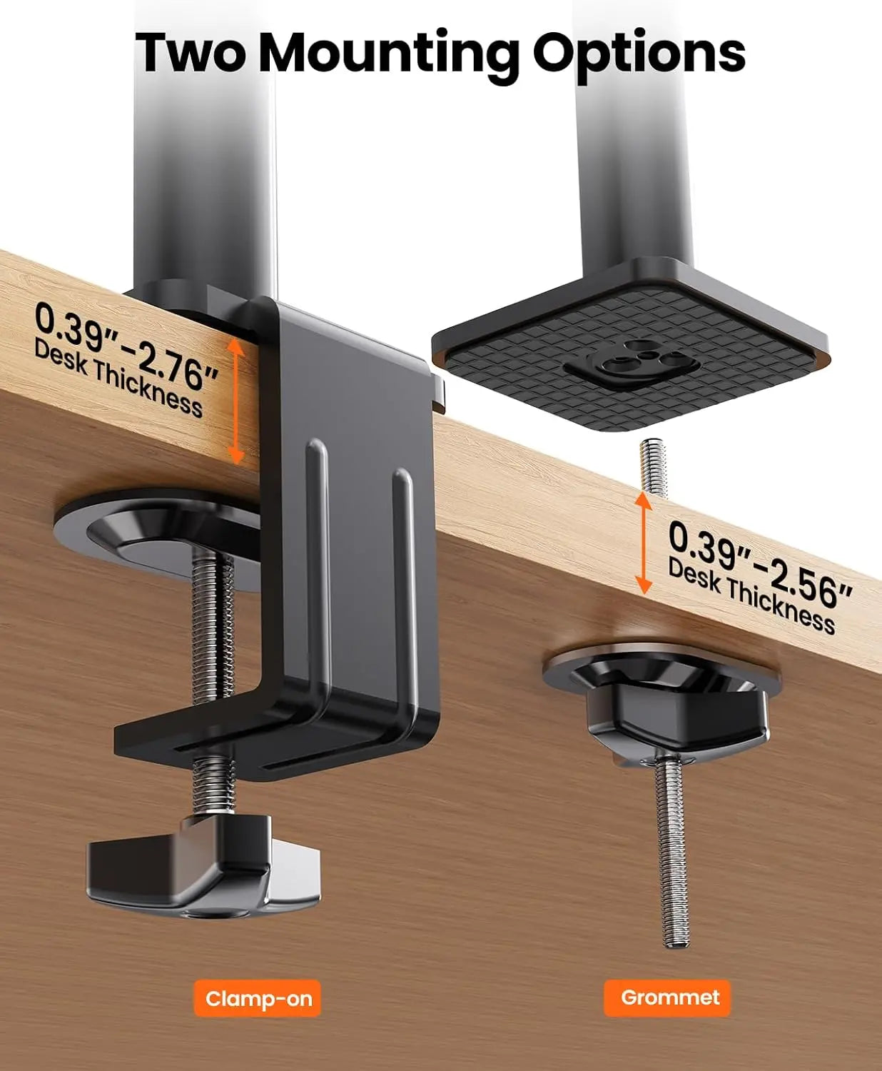 HUANUO Computer Monitor Stand, Desk Accessory for 13-32" Screens, 19.8 Lbs Max Weight per Arm, Built-In C-Clamp, Enhanced Stability, Upgraded Cable Management, VESA 75X75Mm/100X100Mm Compatible, Black Finish