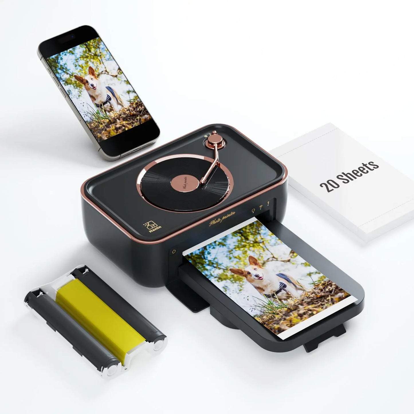4X6 Photo Printer, Wireless Wifi Portable Printing, Includes 20 Sheets & 1 Ribbon, Compatible with Iphone & Android,Giftedinlove,Best Gift for Mom Birthday