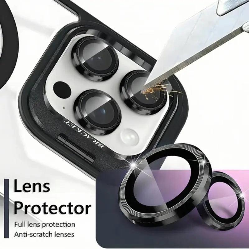 For Iphone 17 Pro Max 16 15 14 plus 13 Pro 12 11 Pro Max Magnetic Case,Compatible with Magsafe,Built-In Stand & Camera Lens Protector,Military-Grade Drop Shockproof Clear Acrylic Protective Phone Cover