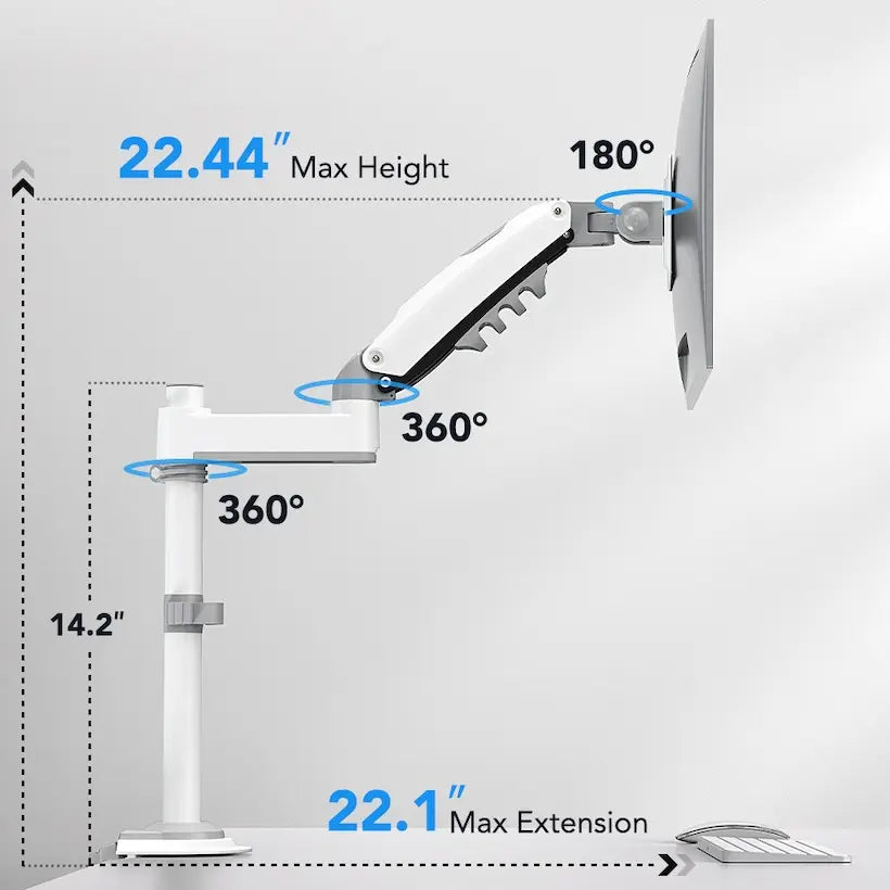 HUANUO Computer Monitor Stand, Desk Accessory for 13-32" Screens, 19.8 Lbs Max Weight per Arm, Built-In C-Clamp, Enhanced Stability, Upgraded Cable Management, VESA 75X75Mm/100X100Mm Compatible, Black Finish