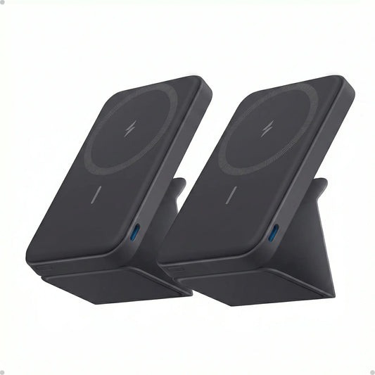 Anker 5,000mAh Magnetic Power Bank - Wireless Portable Charger with Foldable Stand and Side USB-C Port, Compatible with iPhone 17/16/15/14/13